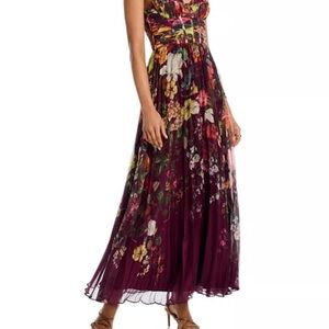 Aqua Floral Maxi Dress in Rich Purple